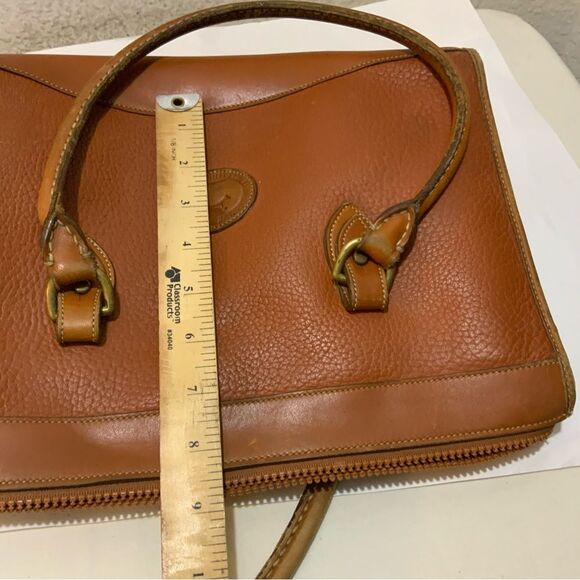 Vintage 1980’s Dooney & Bourke All-Weather Leather Satchel Purse British Tan - Picture 16 of 16